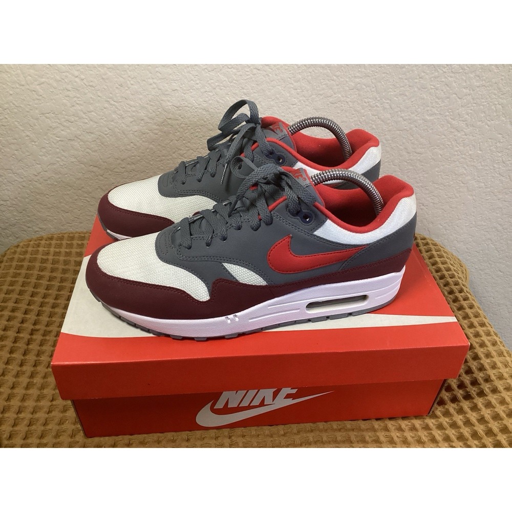 RETRO NIKE AIR MAX 1 ANNIVERSARY OG 2017 Mens Sz 9 GRAY RED WHITE Shoes AH8145